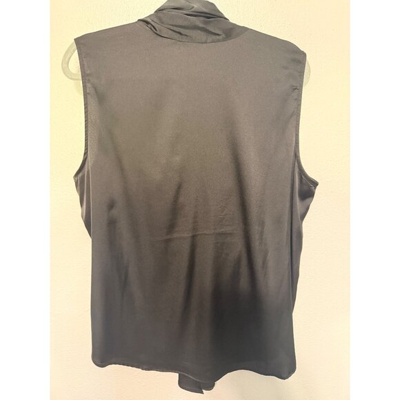 Bar 111 Tank Blouse Black with Tie Neckline Womans XL - Picture 2 of 6